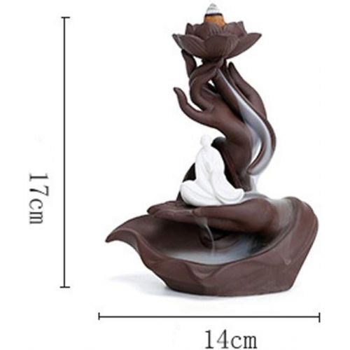  인센스스틱 JJSPP Backflow Incense Burner, Handmade Ceramic Backflow Cone Sticks Incense Holder Home Decor Craftwork Size 140x170mm