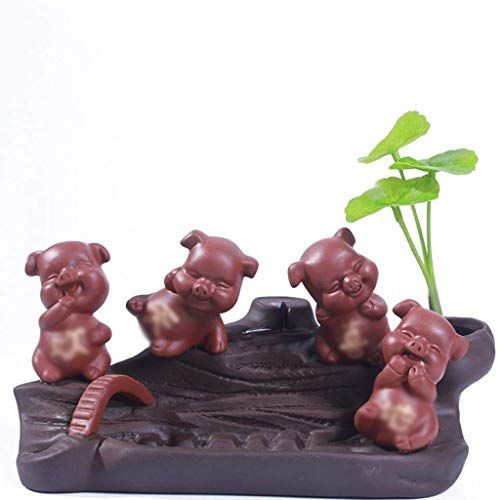  인센스스틱 JJSPP Piggy Incense Burner，Burner Clay Cone Incense Burner Stick Incense Holder Leaf for Home Decoration