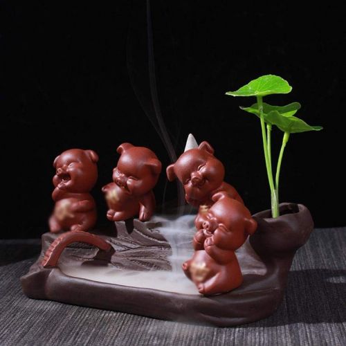  인센스스틱 JJSPP Piggy Incense Burner，Burner Clay Cone Incense Burner Stick Incense Holder Leaf for Home Decoration