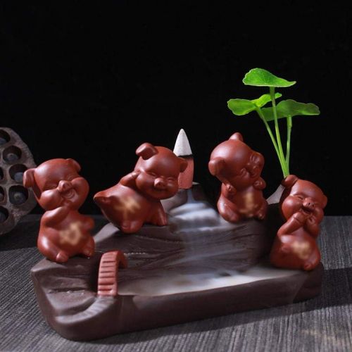  인센스스틱 JJSPP Piggy Incense Burner，Burner Clay Cone Incense Burner Stick Incense Holder Leaf for Home Decoration