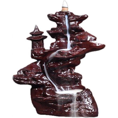  인센스스틱 JJSPP Black Wood Incense Burner，Handmade Backflow Cone Sticks Incense Holder Home Decor