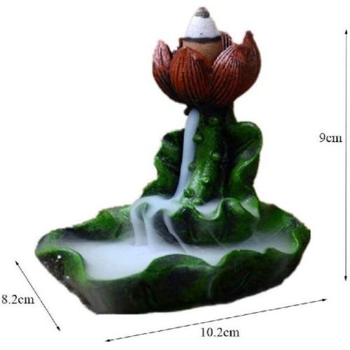  인센스스틱 JJSPP Ceramic Incense Burner- Meditation Auspicious Lotus Back Flow Cone and Stick Incense Burner Holder