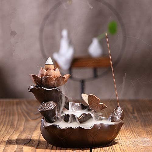  인센스스틱 JJSPP Backflow Incense Cones Burner Lotus Pond Creative Classical Home Decor Burner Incense Stick Holder Censer