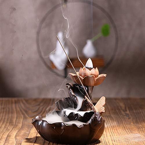  인센스스틱 JJSPP Backflow Incense Cones Burner Lotus Pond Creative Classical Home Decor Burner Incense Stick Holder Censer