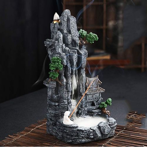  인센스스틱 JJSPP Waterfall Resin Backflow Incense，Mountain Tower Incense Holder Incense Stick for Home Office Yoga Aromatherapy Ornament