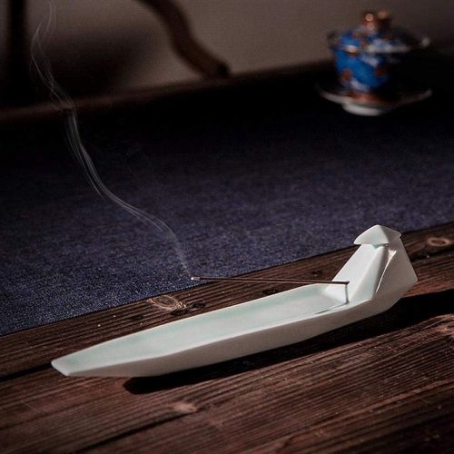  인센스스틱 JJSPP White Incense Burner，Incense Stick Holder Ceramic Incense Burner Boat Shape Burner Home Indoor