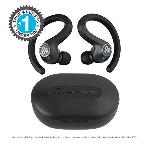  JLab JBuds Air Sport True Wireless Bluetooth Earbuds + Charging Case Black IP66 Sweat Resistance - Class 1 Bluetooth 5.0 Connection 3 EQ Sound Settings JLab Signature, Balanced, Ba