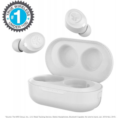  JLab JBuds Air True Wireless Signature Bluetooth Earbuds + Charging Case White IP55 Sweat Resistance Bluetooth 5.0 Connection 3 EQ Sound Settings: JLab Signature, Balanced, Bass Bo