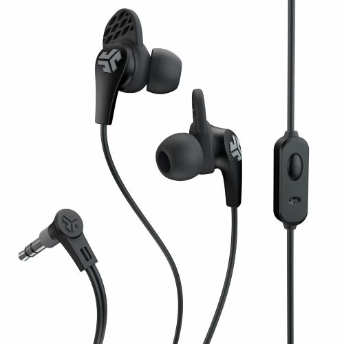  JLAB JLab Audio JBuds Pro Signature Earbuds | Titanium 10mm Drivers | Music Controls, Universal Mic | Custom Fit with Cush Fins | Multi-Color, 5 Count
