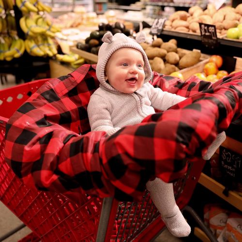  [아마존베스트]JLIKA Shopping cart Covers for Baby | High Chair and Grocery Cover for Babies | Infants |Toddlers Trolley Seat for Boys and Girls (Buffalo Plaid)