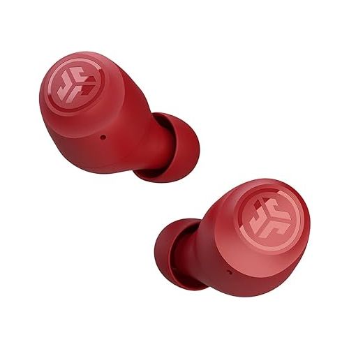  JLab Go Air Pop True Wireless Bluetooth Earbuds + Charging Case, Rose Red, Dual Connect, IPX4 Sweat Resistance, Bluetooth 5.1 Connection, 3 EQ Sound Settings Signature, Balanced, Bass Boost