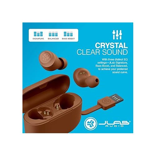  JLab Go Air Tones True Wireless Earbuds Designed with Auto On and Connect, Touch Controls, 32+ Hours Bluetooth Playtime, EQ3 Sound, and Dual Connect, Natural Earthtone Color (1615 C)