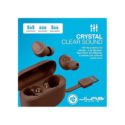  JLab Go Air Tones True Wireless Earbuds Designed with Auto On and Connect, Touch Controls, 32+ Hours Bluetooth Playtime, EQ3 Sound, and Dual Connect, Natural Earthtone Color (4625 W)