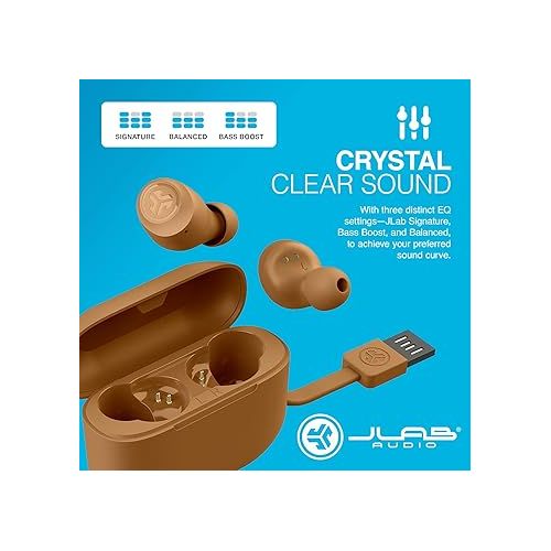  JLab Go Air Tones True Wireless Earbuds Designed with Auto On and Connect, Touch Controls, 32+ Hours Bluetooth Playtime, EQ3 Sound, and Dual Connect, Natural Earthtone Color (7572 W)