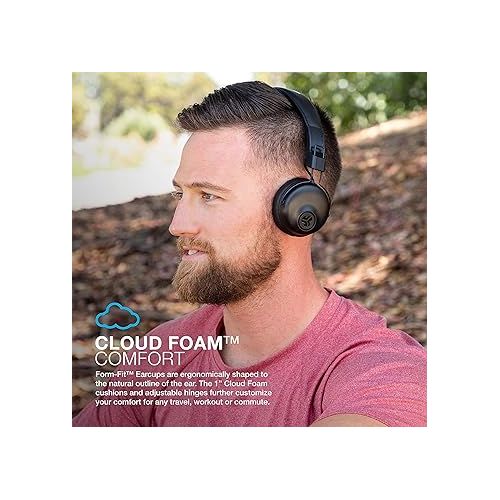  JLab Studio Wireless On-Ear Headphones, Black, 30+ Hour Bluetooth 5 Playtime, EQ3 Sound, Ultra-Plush Faux Leather & Cloud Foam Cushions, Track and Volume Controls