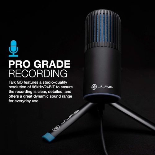  [아마존베스트]JLab Audio Talk Go USB Microphone | USB-C Output | Cardioid or Omnidirectional | 96k Sample Rate | 20Hz - 20kHz Frequency Response | Volume Control and Quick Mute | Plug and Play