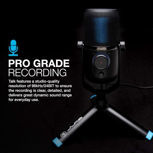  [아마존베스트]JLab Audio Talk USB Microphone | USB-C Output | Cardioid, Omnidirectional, Stereo or Bidirectional | 96k Sample Rate | 20Hz - 20kHz Frequency Response | Volume, Gain Control, Quick