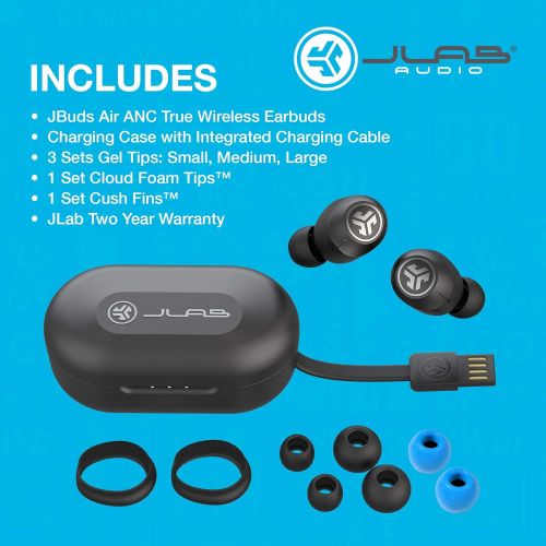  [아마존베스트]JLab Audio JBuds Air ANC True Wireless Earbuds, In-Ear Bluetooth Headphones and USB Charging Box, with Active Noise Cancellation, Signature 3 EQ Sound