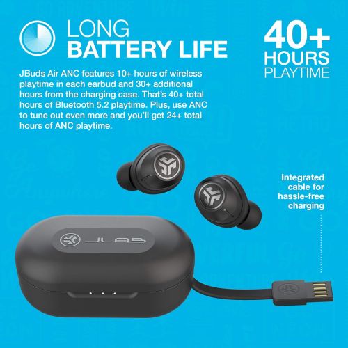  [아마존베스트]JLab Audio JBuds Air ANC True Wireless Earbuds, In-Ear Bluetooth Headphones and USB Charging Box, with Active Noise Cancellation, Signature 3 EQ Sound