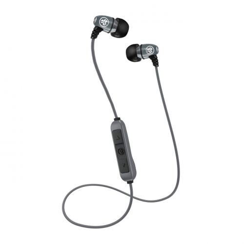  JLAB JLab Audio Metal Bluetooth Wireless Rugged Earbuds - Gunmetal - Titanium 8mm Drivers 6 Hour Battery Life Bluetooth 4.1 IP55 Sweat Proof Rating Extra Gel Tips and Cush Fins