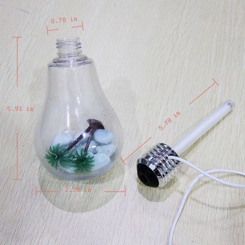  JM USB Portable Desktop Bulb Air Humidifier, Ultrasonic Humidifier with On/Off 7 Color Changing LED Night Lights, 400ml USB Portable Mist Air Humidifier for Home, Office, Bedroom,