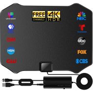 JM NEXLOV TV Antenna -Amplified HD Digital Indoor TV Antenna 380+ Miles Long Range - Compatible 4K 1080p Fire tv Stick and All Older TVs with Amplifier Signal Booster for Free Channels