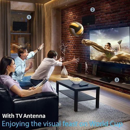  JM NEXLOV TV Antenna- Amplified HD Digital Indoor HDTV Antenna Long 380+ Miles Range 360° Reception Antenna Amplifier Signal Booster Support 4K 1080p Fire tv Stick and All Old TVs-18ft Coax