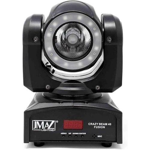  Crazy Beam 40 Fusion LED Moving Head Beam Light 40-Watt Quad RGBW with LED Ring DMX512 For Stage Light Disco DJ Wedding Party Show Live Concert Lighting