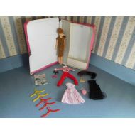 /JMDGems Vintage 1962 Uneeda Doll in 1980s Fashion Doll Case (by Tara Toy Corp.) Holds Barbie-Size Dolls with Babs 1960s Vintage Assorted Clothing