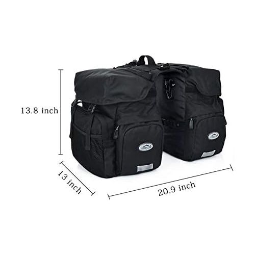  JMsDream Bicycle Bike Bag, 50L Bike Bicycle Panniers Commuting Saddle Bag with Reflective Trim and Large Pockets for Bike Bicycle Rear Rack