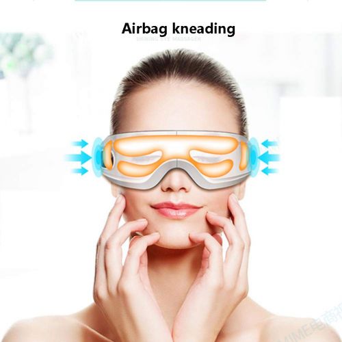  JMung Wireless Eye Massager Foldable Bluetooth hot Compress Rechargeable with Vibration, air Compression, Heat and Music for Temple Pressure/Eye Strain