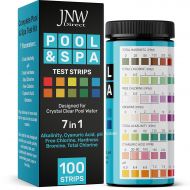 JNW Direct Pool and Spa Test Strips - Quick and Accurate Pool Test Strips - 7-1 Pool Test Kit - 100 Bromine, pH, Hardness and Chlorine Test Strips - with Ebook and App - 100 Water Test Strips