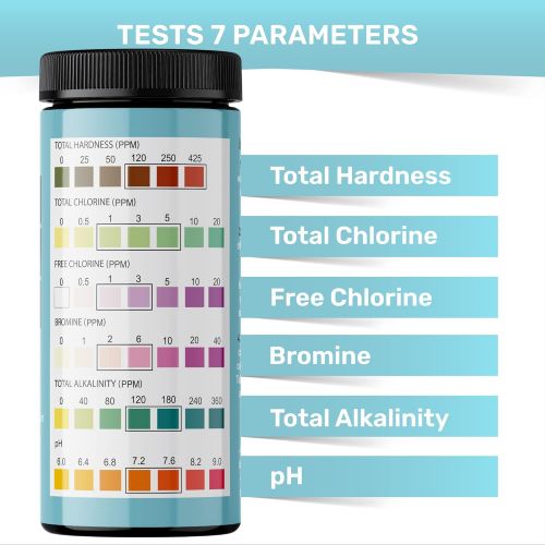  JNW Direct Spa Test Strips for Hot Tubs - 100 Count, Best Kit for Accurate Water Quality Testing at Home, 6 in 1 Hot Tub Testing Strips