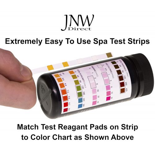  JNW Direct Spa Test Strips for Hot Tubs - 100 Count, Best Kit for Accurate Water Quality Testing at Home, 6 in 1 Hot Tub Testing Strips