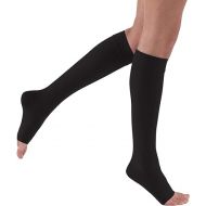 JOBST Relief Knee High Graduated Compression Socks 30-40mmHg - Comfortable Unisex Design - Open Toe, Black, Medium Petite