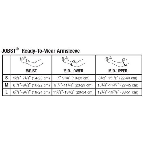  JOBST Womens 20-30 mmHg Arm Sleeve with 2 Silicone Top Band Size: Medium
