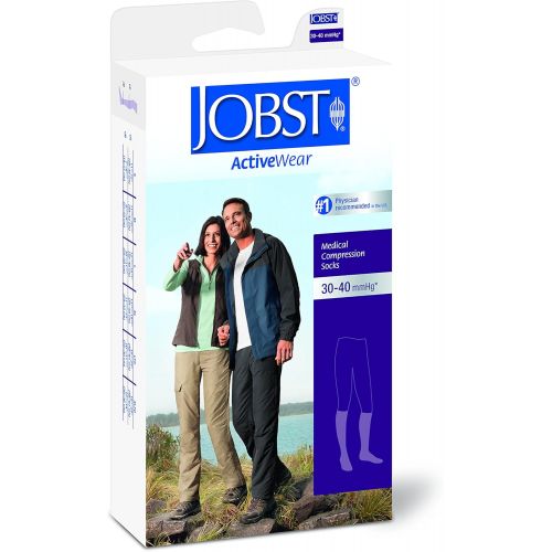  JOBST Activewear 30-40 mmHg Knee High Compression Socks, X-Large Full Calf, Denim Blue