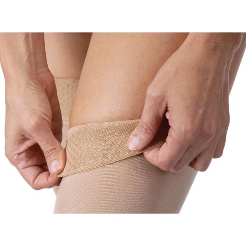  JOBST Relief 30-40 mmHg Compression Stockings, Thigh High with Silicone Band, Open Toe, Beige, Medium