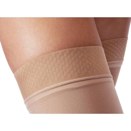  JOBST Relief 30-40 mmHg Compression Stockings, Thigh High with Silicone Band, Open Toe, Beige, Medium