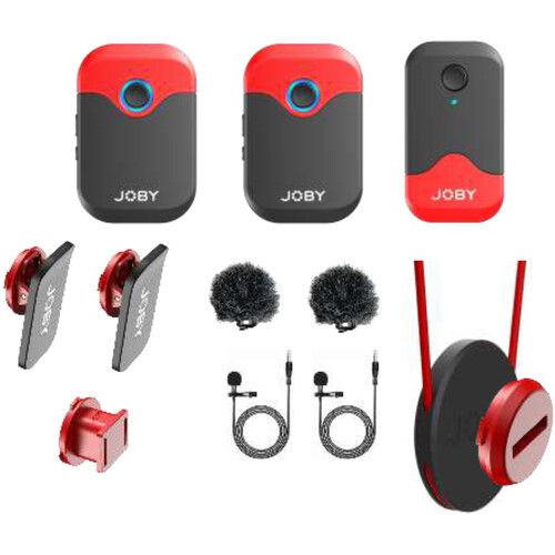  JOBY Wavo AIR 2-Person Digital Wireless Lavalier Microphone System with Fast Charging Kit (2.4 GHz)