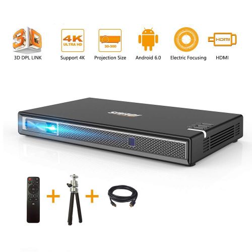  [아마존 핫딜]  [아마존핫딜]JOEAIS Mini Beamer, Mini Projektor Android WiFi Bluetooth 200ANSI Lumens Unterstuetzung 1080P 4K 3D-DLP-LINK, Kompatibel mit TV-Stick/PS3/PS4/HDMI/USB/TF/Laptop/Smartphone