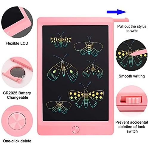  [아마존베스트]JOEAIS Colourful LCD Writing Board 8.5 Inch Electronic Writing Tablet with Pen, Digital Drawing Board with Anti-Clearance Function, Painting Graffiti Notes Writing for Children (Pi