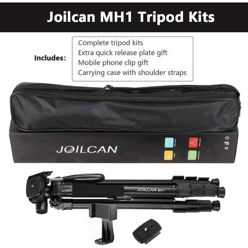  JOILCAN 72-Inch Camera/Phone Tripod, Aluminum Tripod Travel Monopod Full Size for DSLR with 2 Quick Release Plates,Universal Phone Mount and Convenient Carrying Case Ideal for Travel and W