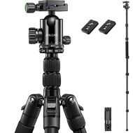 JOILCAN 81” Tripod, Aluminum Camera Tripod for DSLR, Compact Travel Tripod Monopod 360° Panorama Ball Head with 2 Quick Release Plates, 16.5” When Folded, 25 lbs Loads - Black