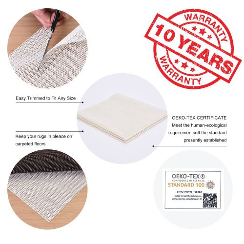  JOINTOP Jointop Non-Slip Area Rug Pad Gripper 5 x 7 for Any Hard Surface Floor Runner Extra Strong Grip Thick Padding,Available in Many Sizes,White