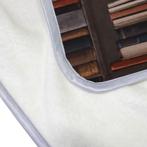  JOKERR Blanket, Bookshelf Education Soft Blanket Throw for Baby Boys Girls Sofa Bed Couch Outdoor Camping Travel Outdoor Lightweight Polyester Microfiber 50x60 inch