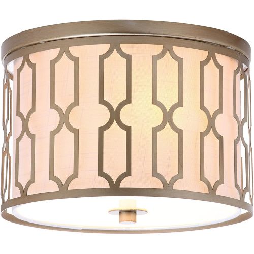  Link 2-Light 12.75 Metal Flush Mount, Soft Gold by JONATHAN Y