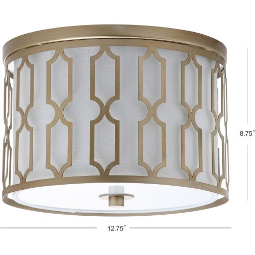  Link 2-Light 12.75 Metal Flush Mount, Soft Gold by JONATHAN Y