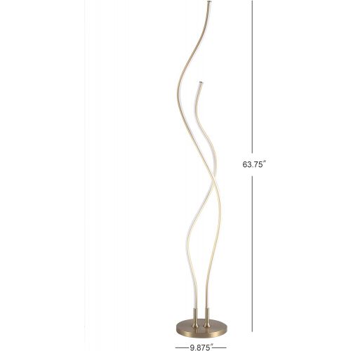  JONATHAN Y JYL7008B Cairo 63.75 LED Floor Lamp, Gold