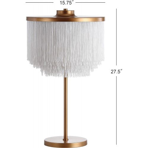  JONATHAN Y JYL9045A Coco 27.5 FringedMetal Table Lamp, Gold